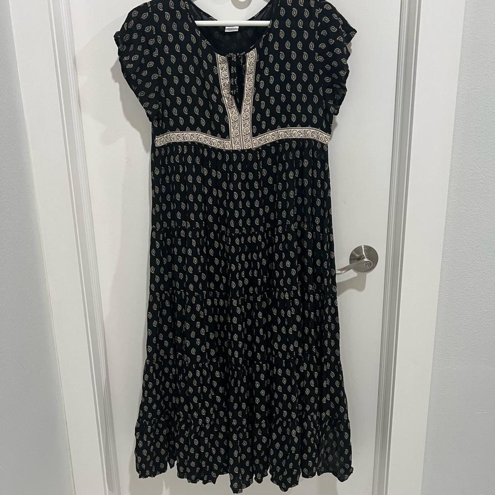 Black Patterned Women’s Maxi Dress
